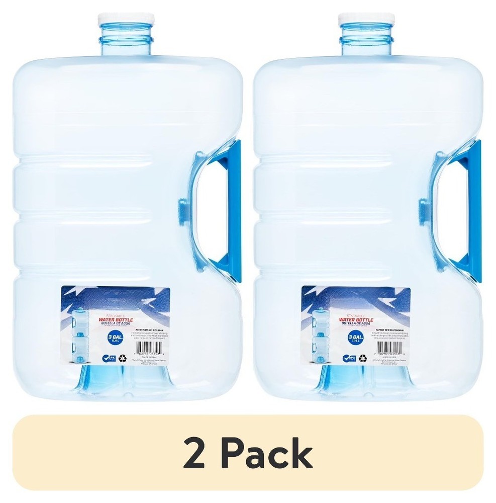 (2 pack) Stackable & Refillable Water Gallon (3gal)