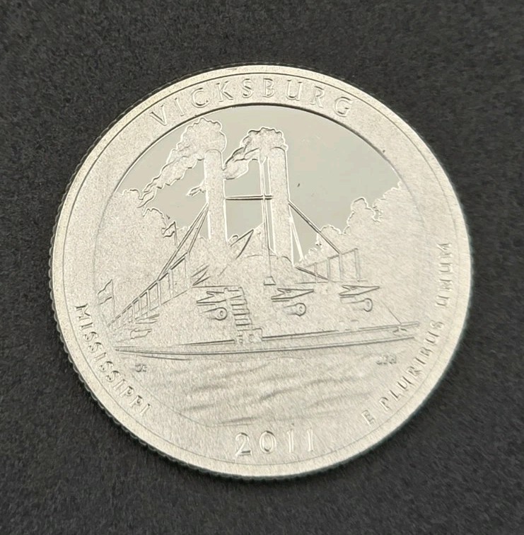 2011-S Vicksburg Mississippi 90% Silver Proof Quarter America The Beautiful
