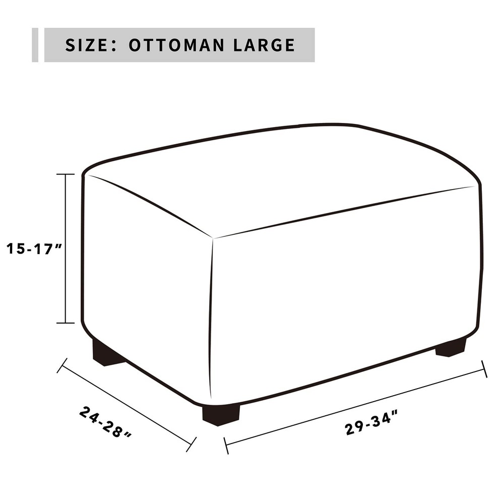 Easy-Going 100% Dual Waterproof Stretch Ottoman Cover Rectangle Folding Storage