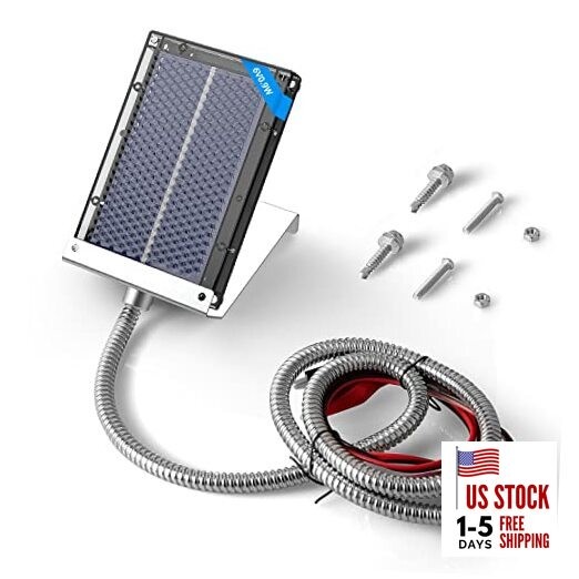 6-Volt Solar Panel for Deer Feeder with an Adjustable Mounting Bracket and