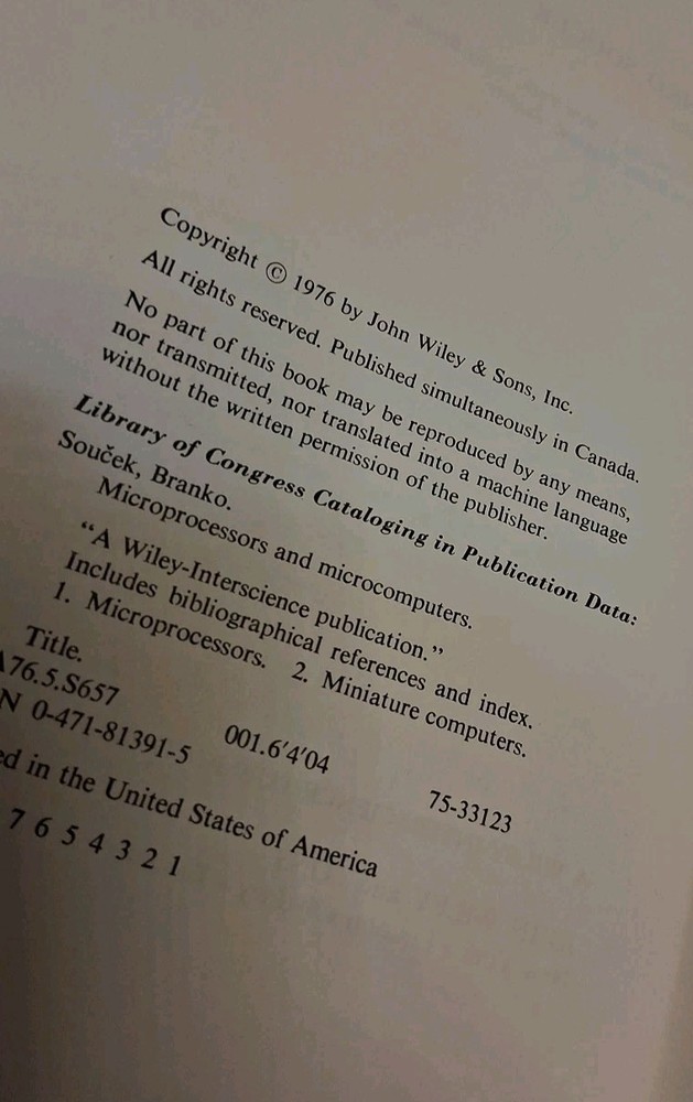 VINTAGE 1976 MICROPROCESSORS AND MICROCOMPUTERS BRANKO SOUCER