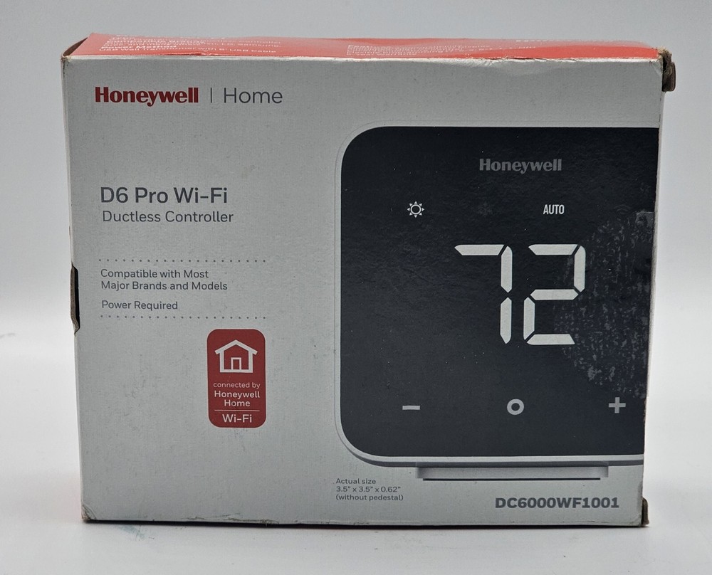 Honeywell Home D6 Smart Mini-Split Ductless Controller, Black - DC6000WF1001/W