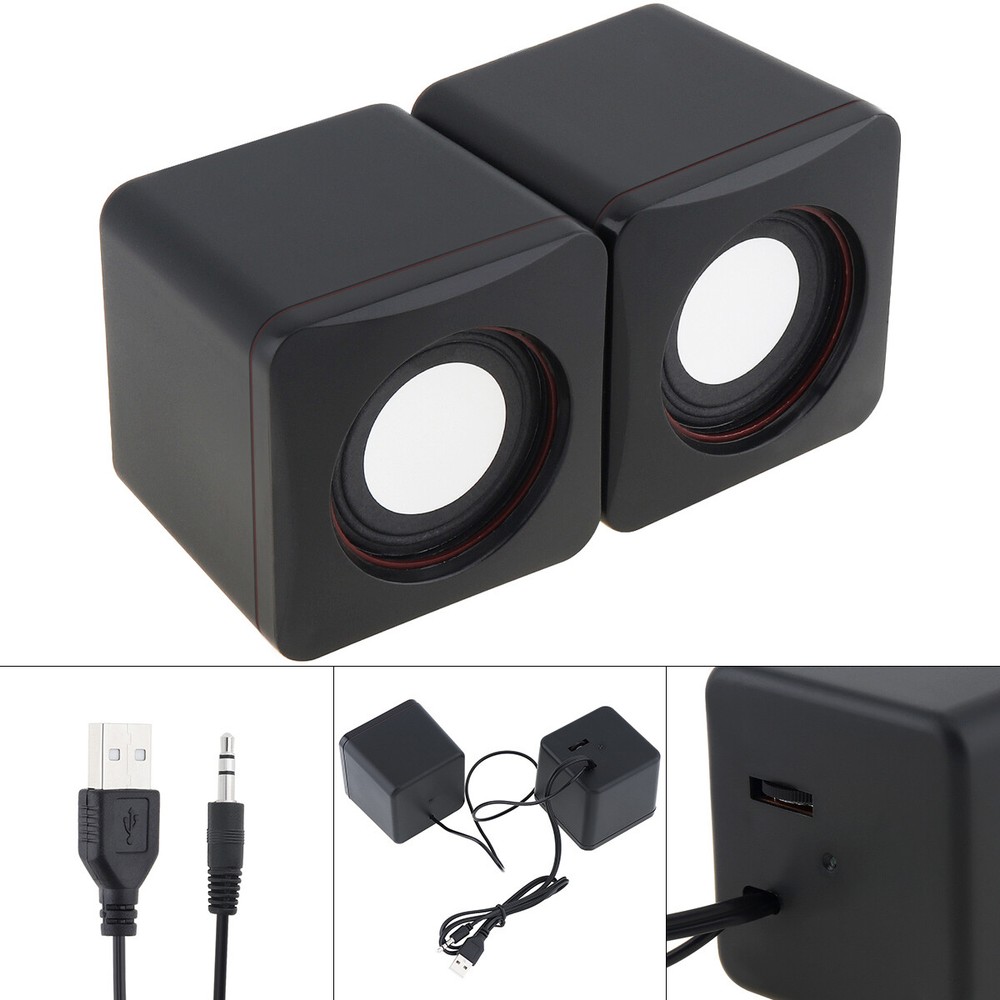 Computer Speakers 2.0 Stereo Volume Control USB Powered for PC/Laptops/Desktops
