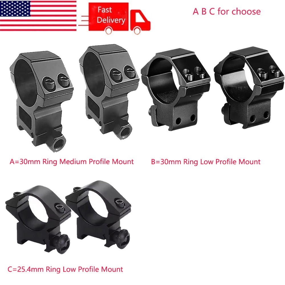 30mm Scope Rings Low/Medium Profile Mount/1 Inch Ring Low Profile Mount Base US