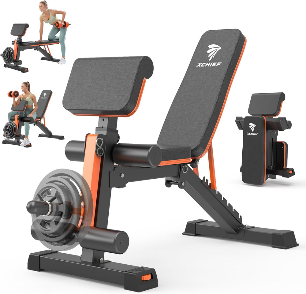 Adjustable Weight Bench - 1000LBS Capacity Heavy Duty Foldable Workout Bench for