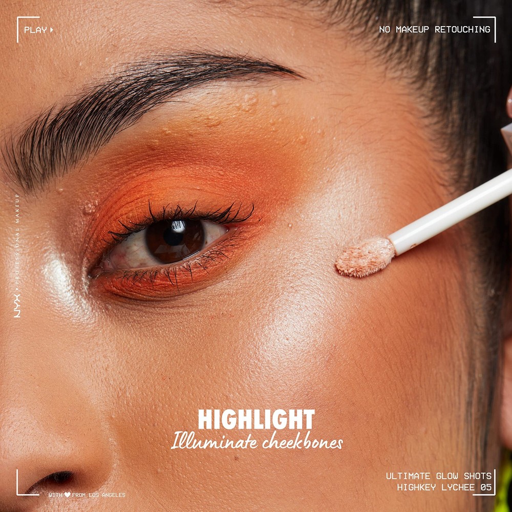 NYX PROFESSIONAL MAKEUP Ultimate Glow Shots, Liquid Eyeshadow, Highkey Lychee