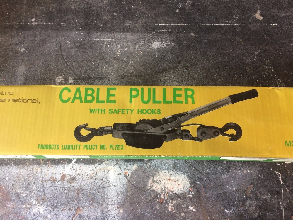 Astro Int 2 Ton Come Along Cable Puller with 2 Safety Hooks Steel Frame