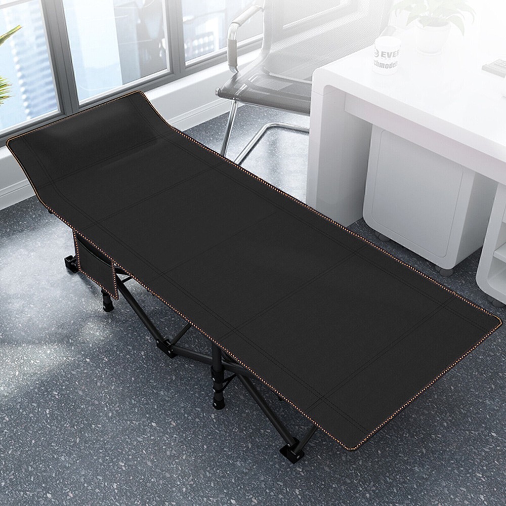 SLSY Folding Camping Cot Black Gray 2 Side Mat Military Cot Double Layer New