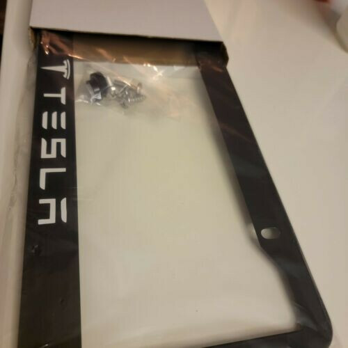 Glowing Tesla Stainless Steel License Plate Frame Holder 