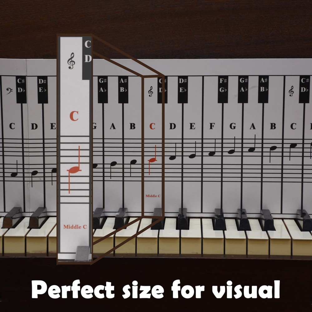 Piano and Keyboard Note Chart for 88 Keys, Use Behind the Keys, Ideal Visual ...
