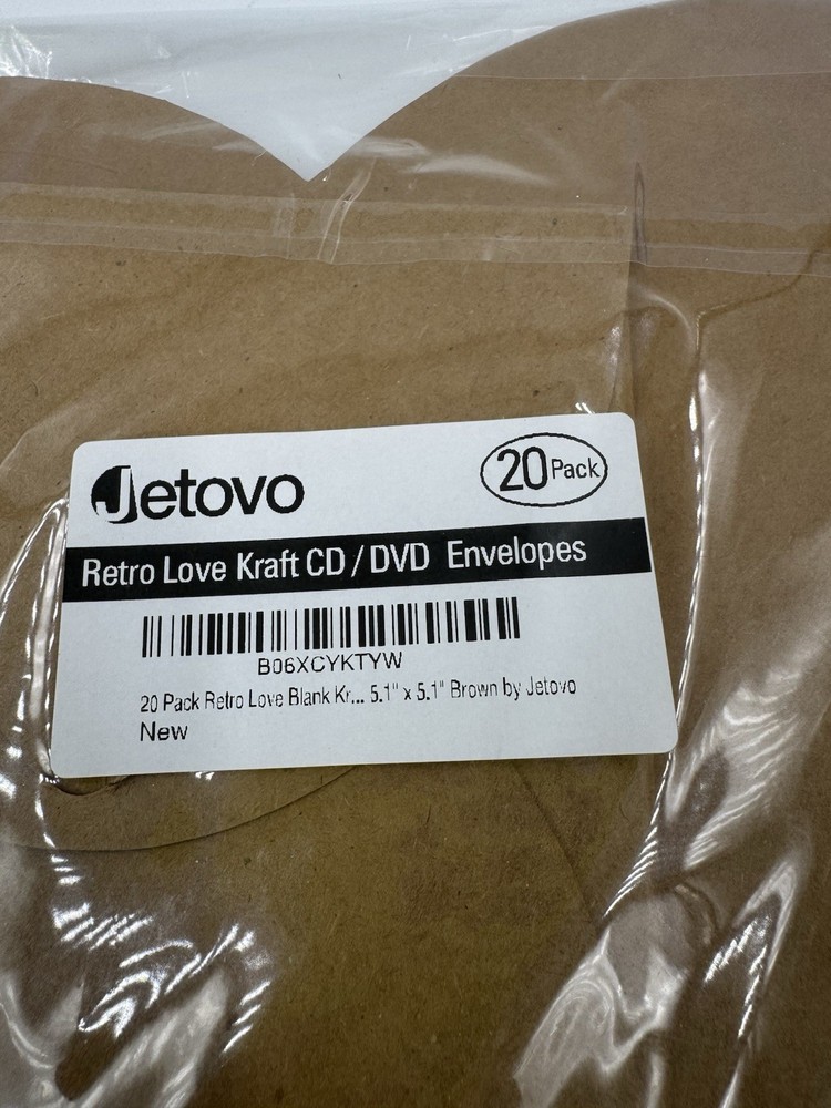 Jetovo Retro Love Kraft CD/DVD Envelopes 20 Pack