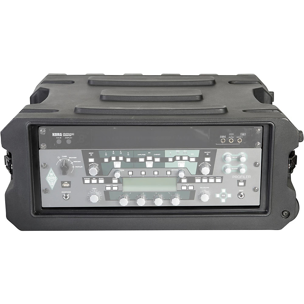 Gator G-Pro Roto Mold Rolling Rack Case Black 4 Space