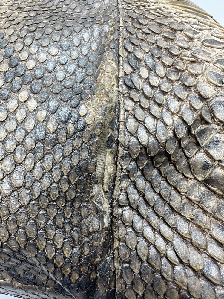 ADRIANA CASTRO PYTHON SNAKESKIN HOBO TOTE SHOULDER HANDBAG