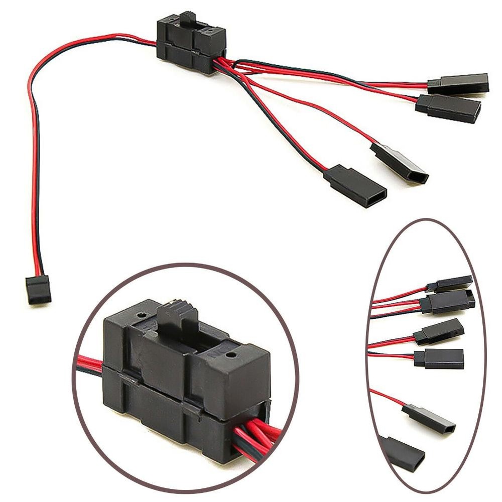 LED Light On/Off Controller Switch Y Wire Split Cable For TRX-4 SCX10 1/10 RC
