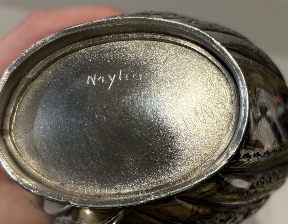 Antique Silverplate Ornate Embossed Creamer Unmarked ?