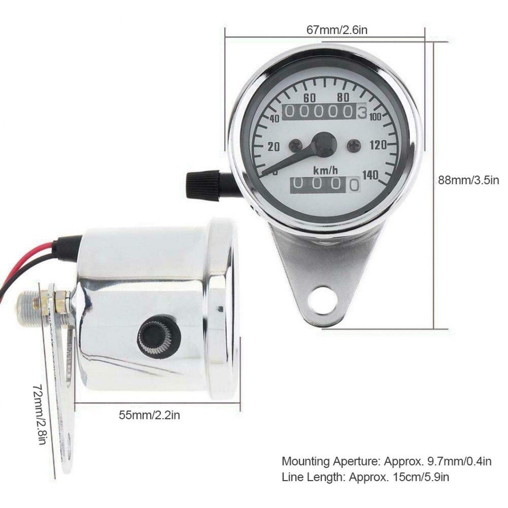 Speedometer, Vintage Motorcycle Speedometer, Wear Resistant, Stain Resistant, for...