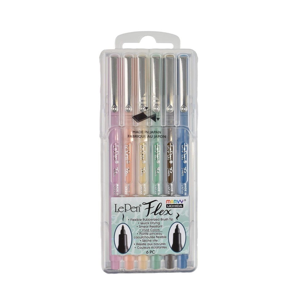 Uchida Le Pen Flex 6 Piece Set, Retro Colors