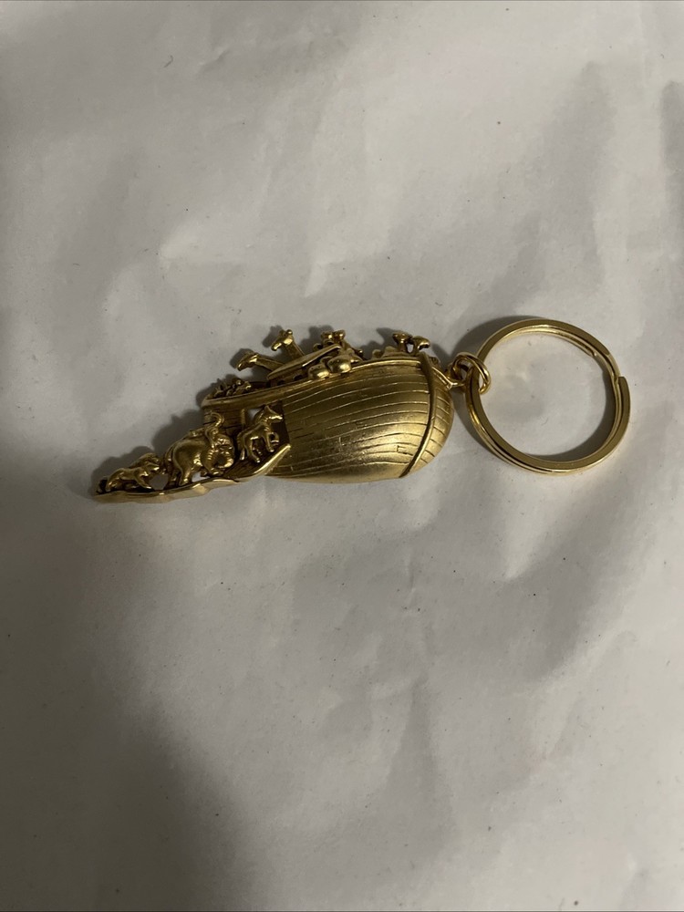 Vintage Gold Plate Noah’s Arc Key Ring