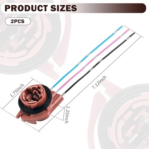 2PCS 3157 Turn Signal Socket,Standard Brake Light Socket with Tail Light Red