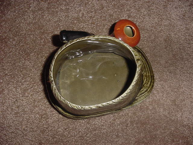 VINTAGE CERAMIC INARCO HAT & PIPE PLANTER GREEN E-2331 JAPAN
