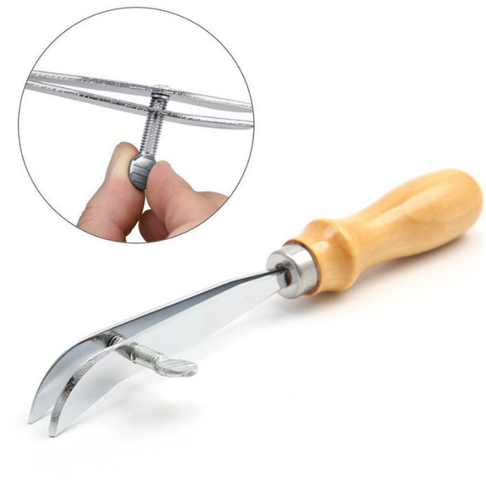 Adjustable Leather Edge Creaser Skiving Tool Professional Wood Handle DIY Tools