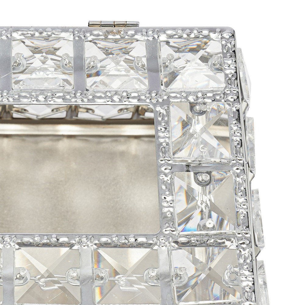Crystal Tissue Box Rhinestone Rectangular Napkin Case Paper Tissue Holder Box