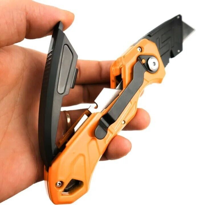 Button Lock Utility Razor Knife Box Cutter Blade Storage HVAC Sheetrock EDC