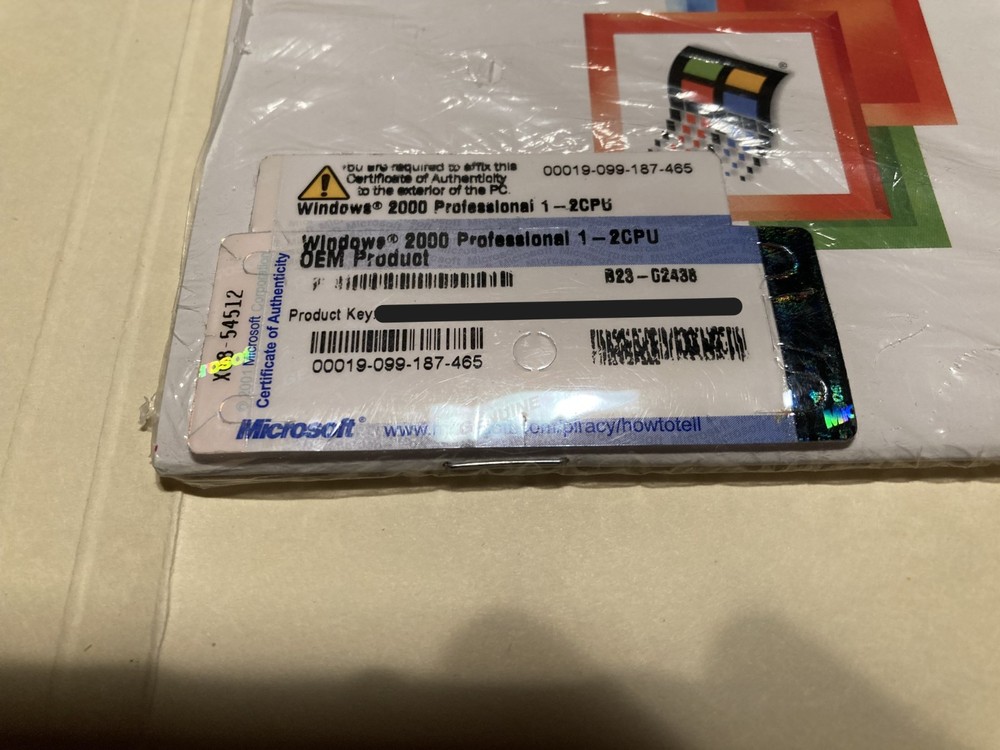 Microsoft Windows 2000 Professional OEM / DELL w/ 2x Product Keys & Restore CD