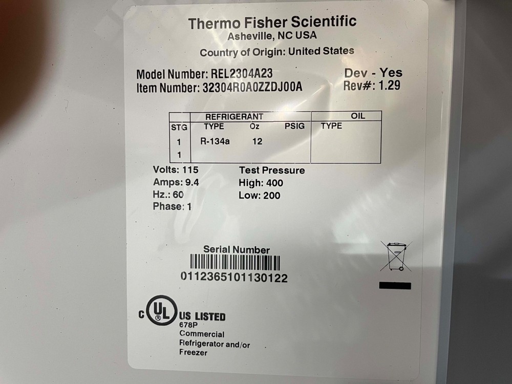Thermo Fisher Refrigerator