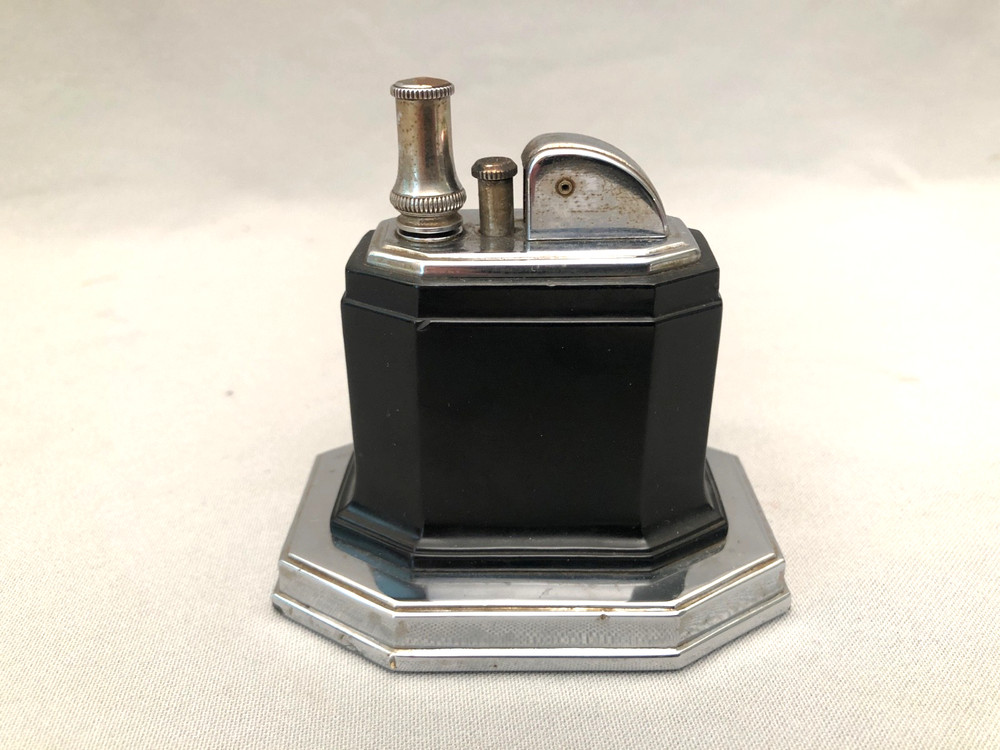VINTAGE RONSON TOUCH TIP TABLE LIGHTER BLACK