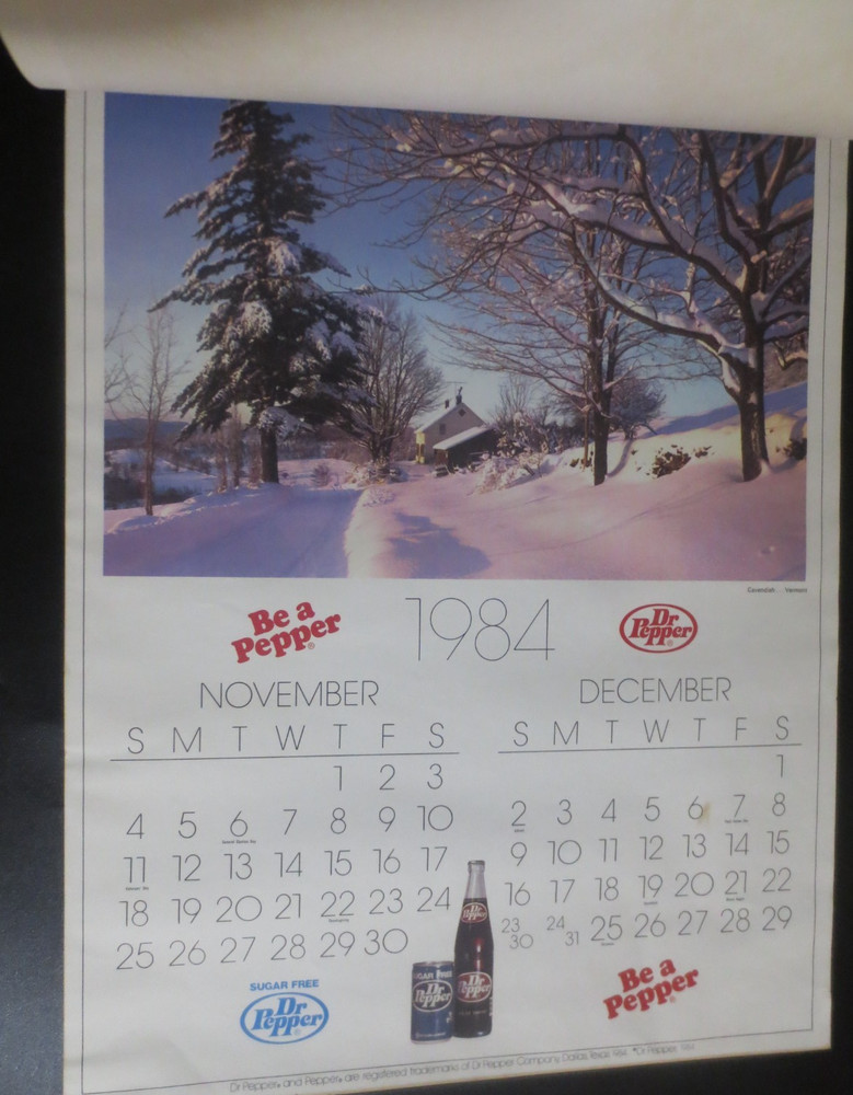 Dr Pepper 1984 Calendar Be a Pepper