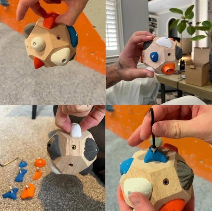 Portable Handcrafted Boulder Block Multi-Function Climbing Training Block Ball