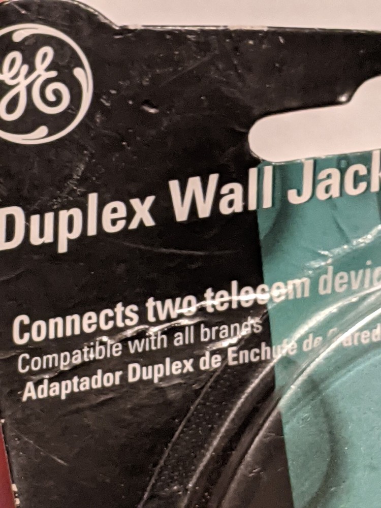 GE Duplex Wall Jack Adapter (Almond) Connect two telecom devices to one jack