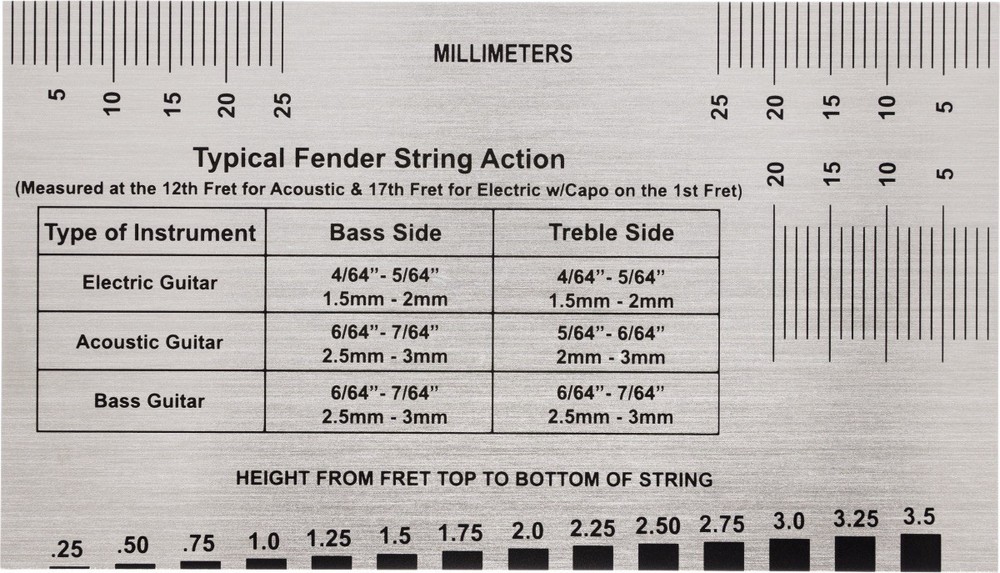 Fender Guitars Professional Stainless Steel String Action Gauge
