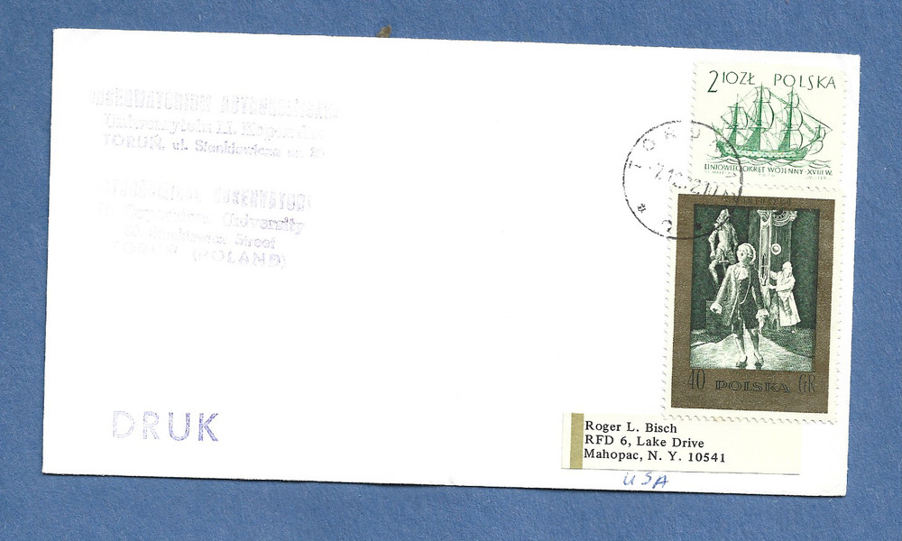 APOLLO 17 DEC 7,1972 POLAND TRACKING  SPACE COVER NASA