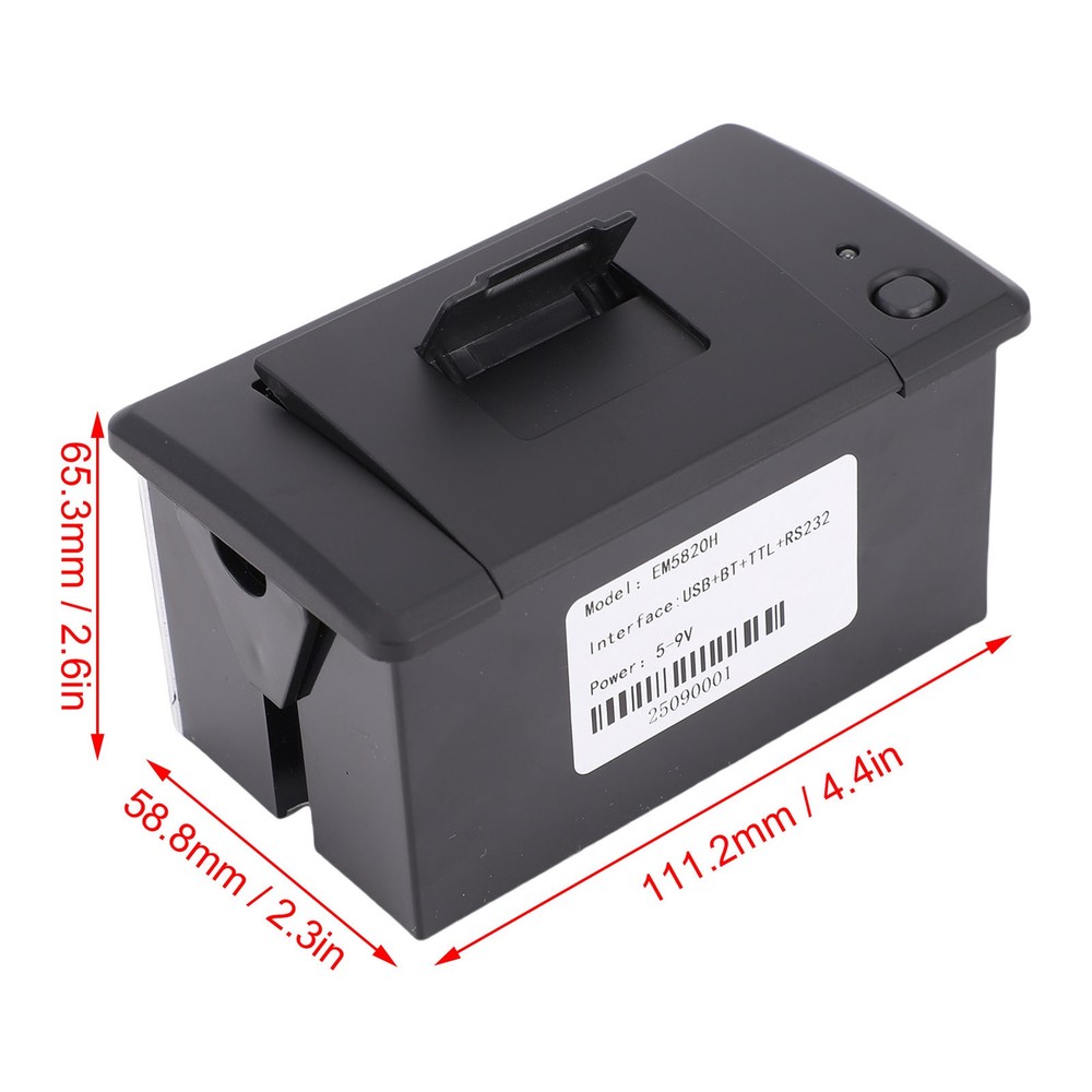 Embedded Thermal Receipt Printer MCU Printing Module USB TTL 232 BT Port Black