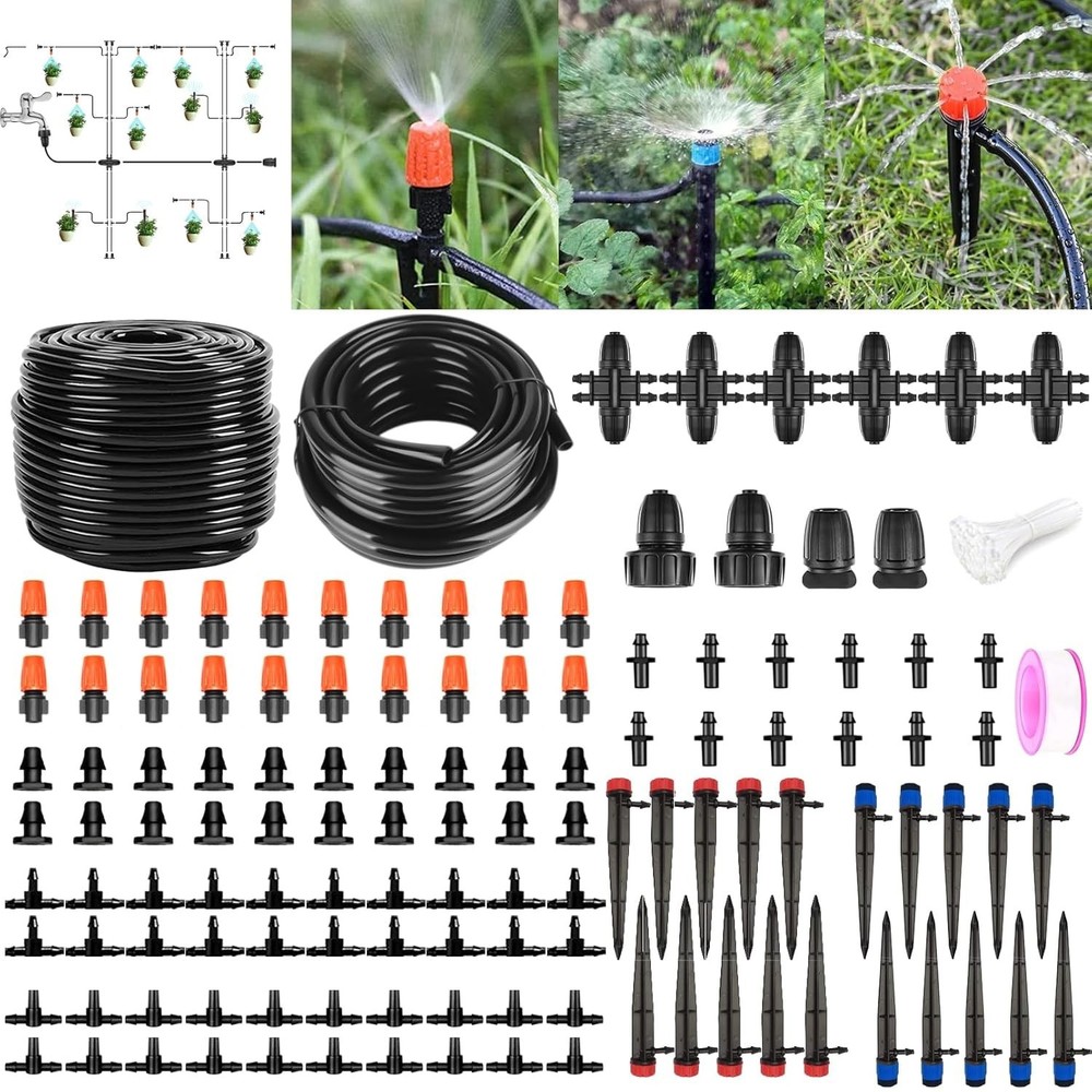 Eco-Friendly 240FT Drip Irrigation System - Adjustable Setup for All Gardens