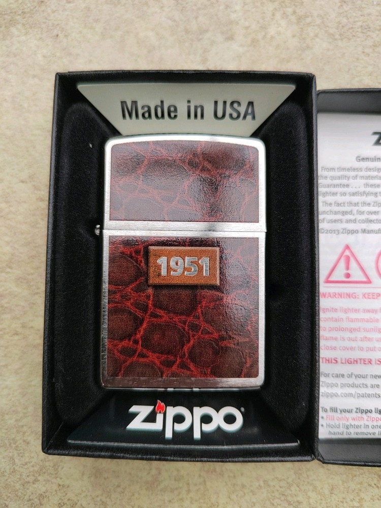 Zippo 1951 Leather Wrap Lighter In Box - excellent condition