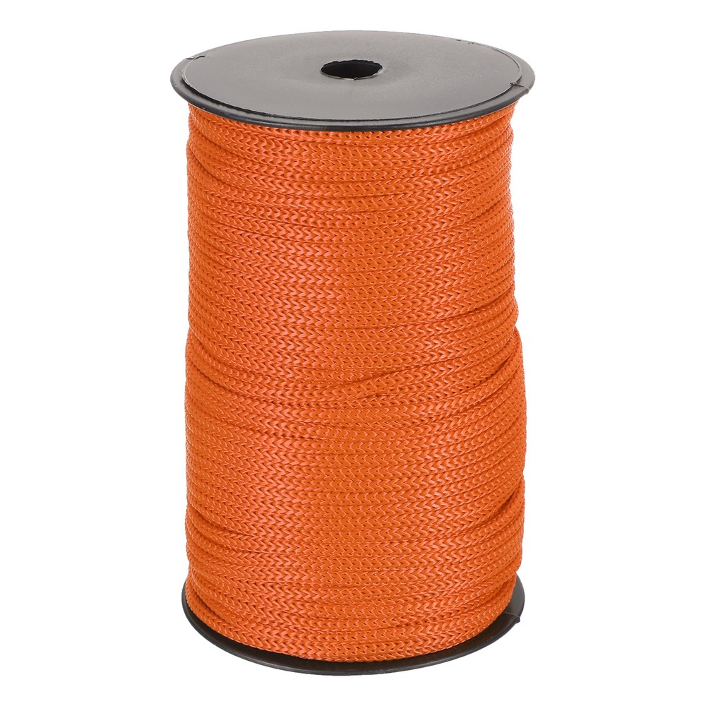 1/4"" Braided Polypropylene Rope, 100m for Dark Orange Nylon