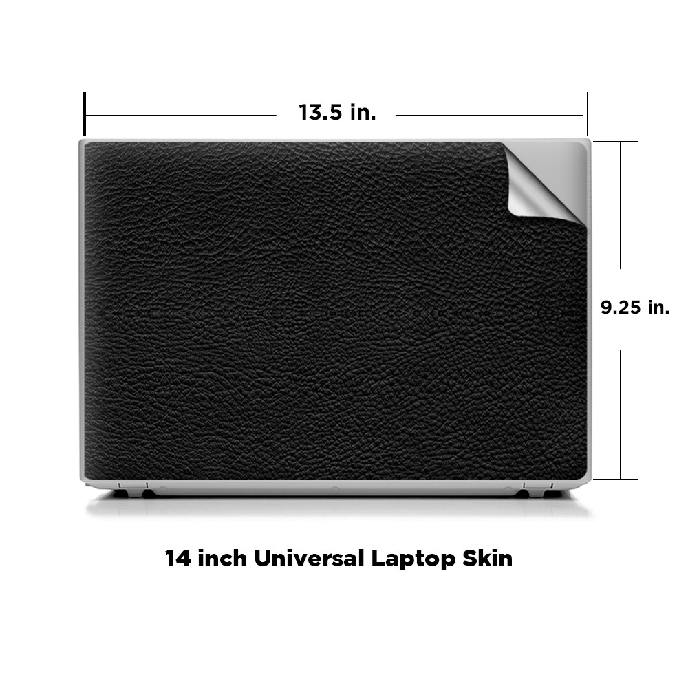 Universal Laptop Skins Wrap for 14" - Black Leather Pattern look