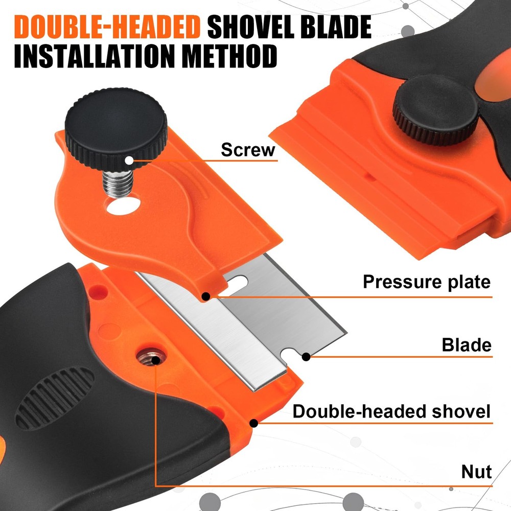 Feoqibu 7 Pack Razor Blade Scraper Tool, Scraper, Paint Black