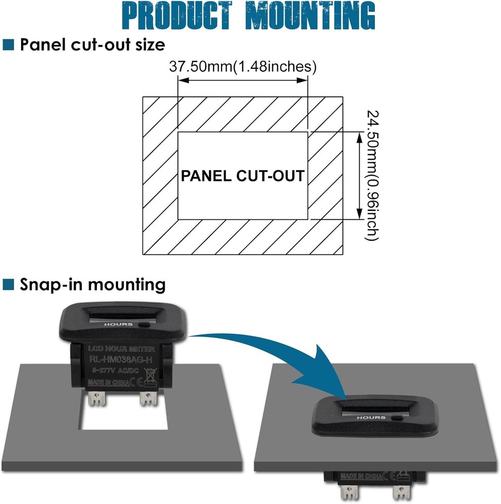 Versatile Digital Hour Meter - Reliable Maintenance Reminder for Equipment