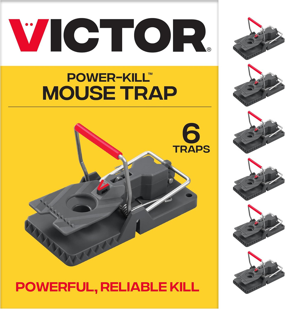 Power-Kill Humane Mouse Traps M393SSR - 6 Easy Set, Reusable, Power-Kill Mouse