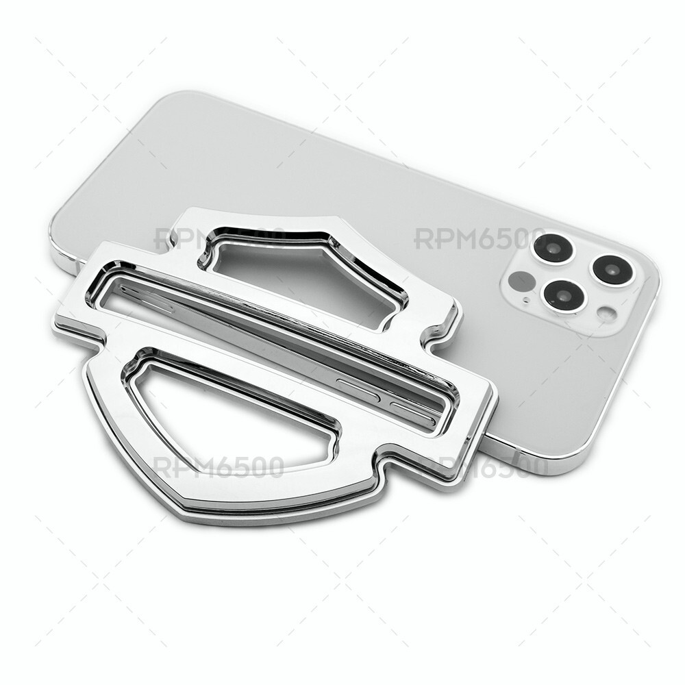 Harley CVO Custom Tank Logo Emblems Silver Chrome Double Layer (set of 2)