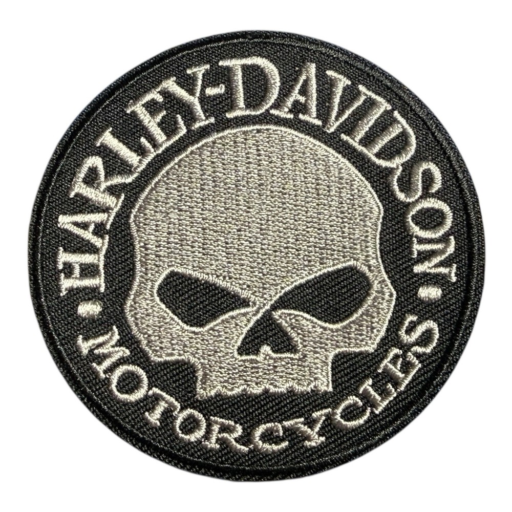 Embroidered Harley Davidson Iron-On Patch, Motorcycle, Biker 3” Diameter