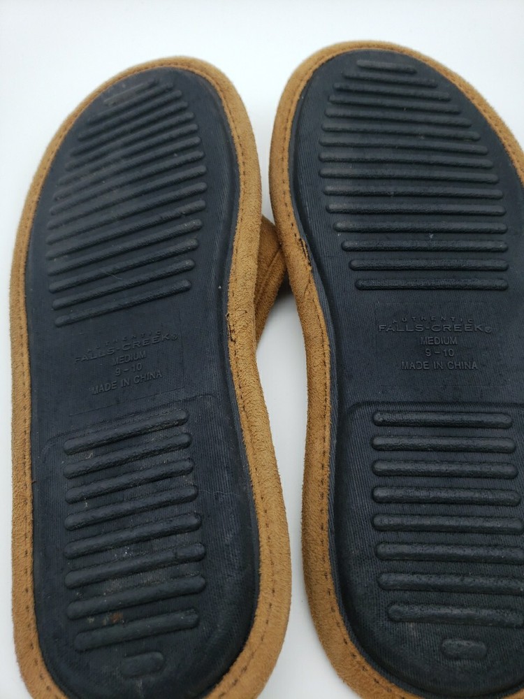 AUTHENTIC FALLS CREEK MEN'S TAN SLIPPERS SIZE 9/10