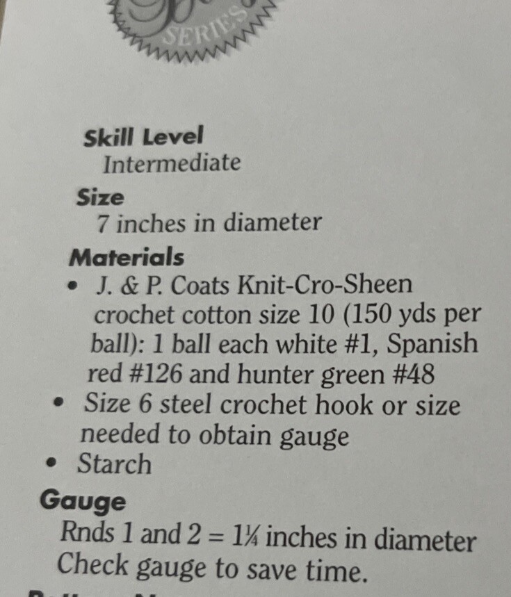 CROCHET ~ “Deck The Halls Doily” ~ PATTERN ~