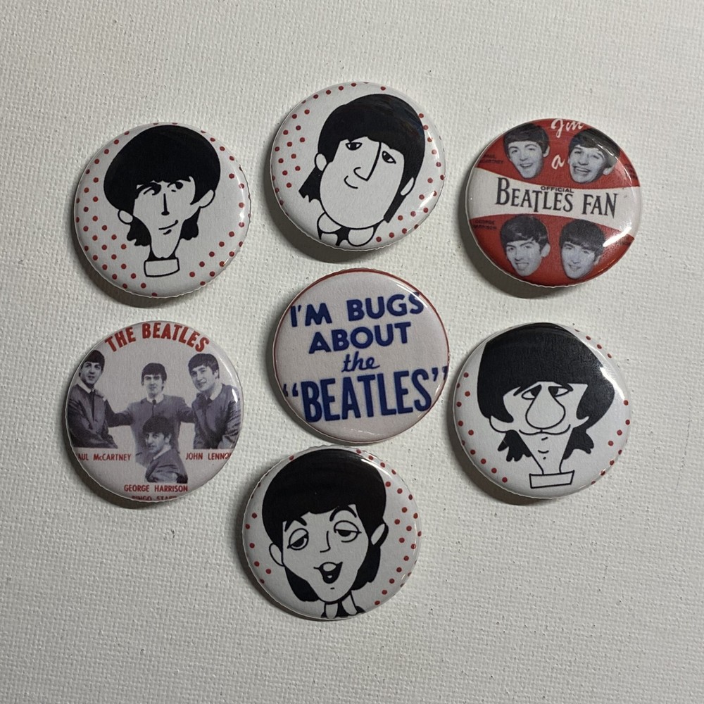 The Beatles Replica Button 7-Pack George Paul Ringo John Lennon
