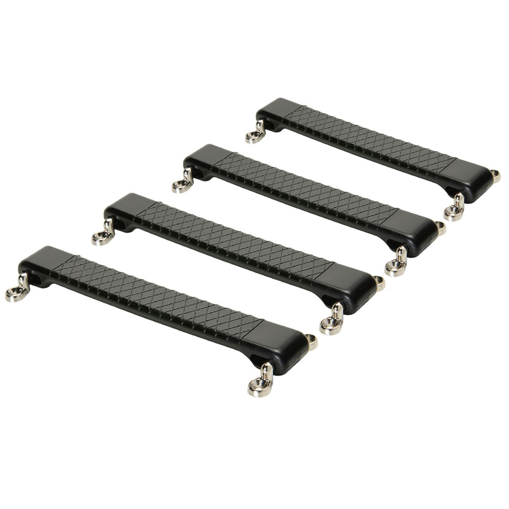 Four Pack Penn Elcom H0494 Black Rubber Strap Handle 7.36" x 1.02"