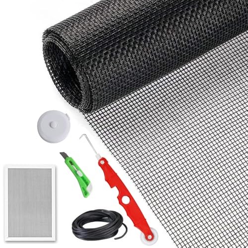 Window Screen Replacement Kit Width:48in Length:158 48*158in Black